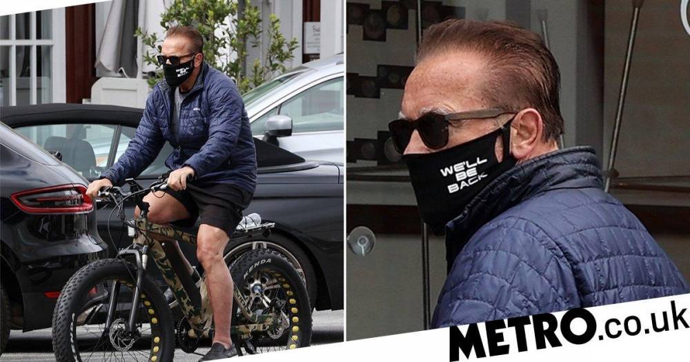 Arnold Schwarzenegger - Arnold Schwarzenegger wears epic ‘we’ll be back’ mask as he heads out amid coronavirus lockdown - metro.co.uk - state California
