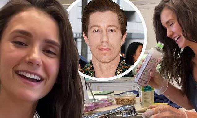 Shaun White - Nina Dobrev - Nina Dobrev shows off her grocery washing routine with special assistance from Shaun White - dailymail.co.uk