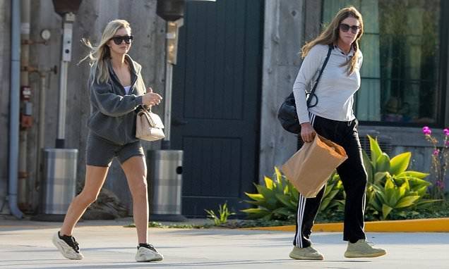 Kris Jenner - Caitlyn Jenner - Sophia Hutchins - Caitlyn Jenner and BFF Sophia Hutchins look sporty chic as they venture out to pick up dinner to-go - dailymail.co.uk - city Malibu
