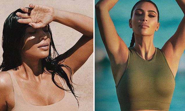 Kim Kardashian - Kim Kardashian sets pulses racing as she promotes new Skims products in sultry beach shoot - dailymail.co.uk