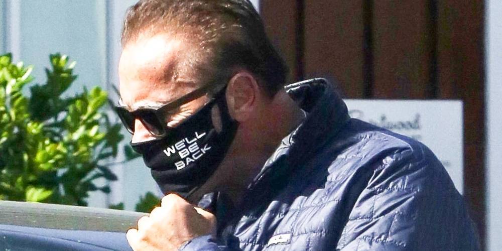 Heather Milligan - Arnold Schwarzenegger Sends a Reassuring Message With His Mask Amid Pandemic - justjared.com - state California