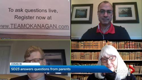 Kevin Kaardal - SD23 answers questions from parents in virtual meeting - globalnews.ca
