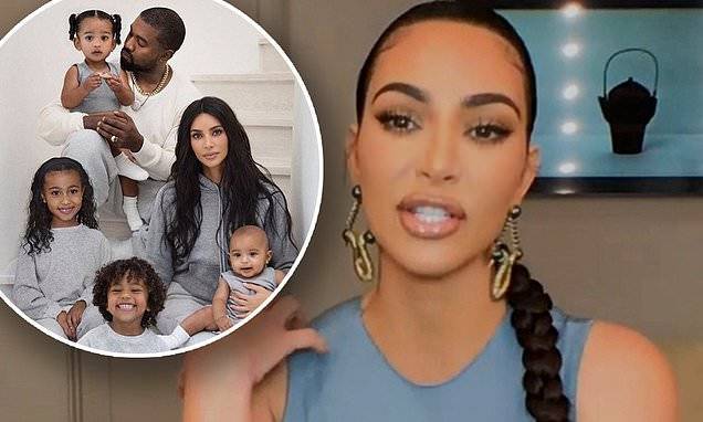 Kim Kardashian - Kanye West - Kim Kardashian says having fifth child with Kanye West 'is out the door' while cooped up with kids - dailymail.co.uk - city Chicago