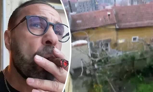 Joe Giudice - Joe Giudice enjoys cigar on balcony of tiny apartment in Italy during coronavirus lockdown - dailymail.co.uk - New York - Italy - state New Jersey