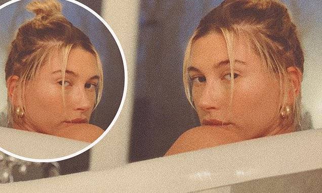 Justin Bieber - Hailey Bieber - Justin Bieber shares a steamy photo of his wife Hailey lounging in the bathtub - dailymail.co.uk