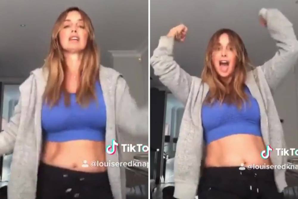 Louise Redknapp - Louise Redknapp flashes her washboard abs as she dances in a tiny crop top during lockdown - thesun.co.uk