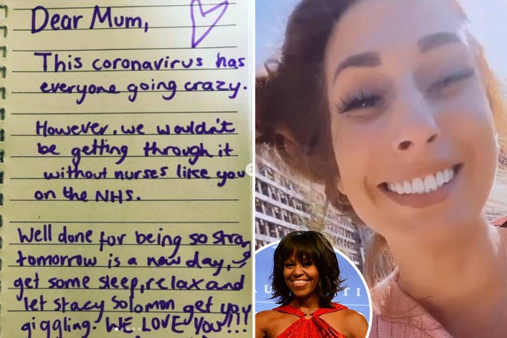 Stacey Solomon - Michelle Obama - Stacey Solomon is shocked as Michelle Obama shares tribute to her on Instagram from NHS nurse - thesun.co.uk - Usa