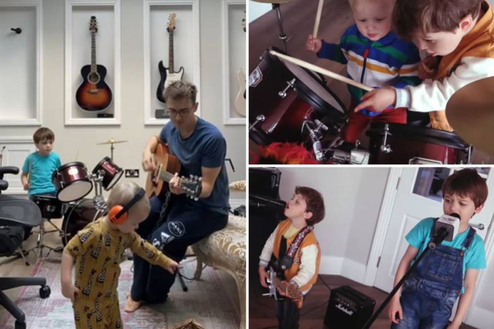 Tom Fletcher - McFly’s Tom Fletcher creates a rock band with his sons Buzz, 6, and Buddy, 4, during coronavirus lockdown - thesun.co.uk