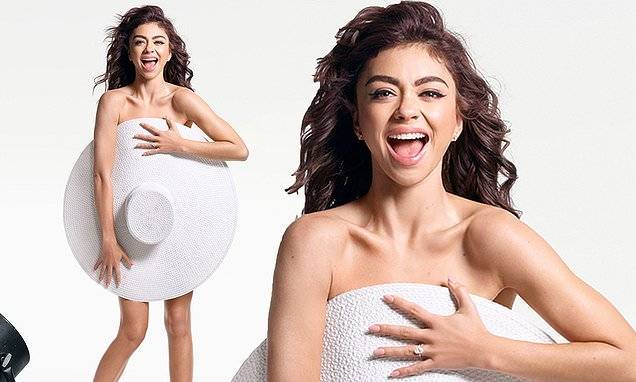 Sarah Hyland - Sarah Hyland poses with just a HAT as she says marriage to Wells Adams is 'most millennial thing' - dailymail.co.uk - county Wells - city Adams, county Wells