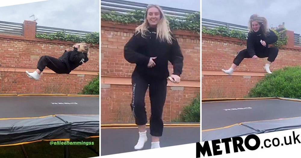 Little Mix’s Perrie Edwards buys the world’s biggest trampoline to cure isolation boredom - metro.co.uk