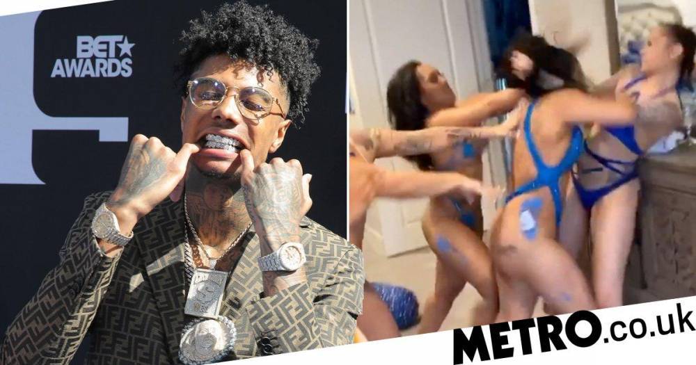 Blueface films video shoot amid coronavirus pandemic and fight breaks out - metro.co.uk