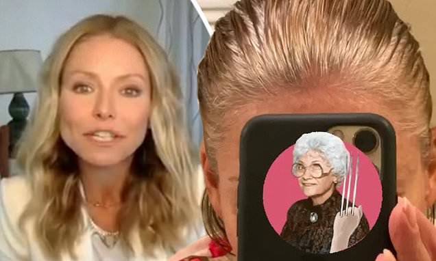 Kelly Ripa - Kelly Ripa, 49, shares close up of her dyed blonde hair as she checks for gray during lockdown - dailymail.co.uk - city New York