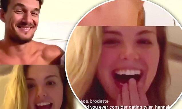 Hannah Brown - Jed Wyatt - Hannah Brown takes a jab at ex Tyler Cameron's runner up status on The Bachelorette during IG Live - dailymail.co.uk - county Tyler - parish Cameron
