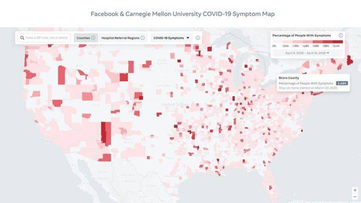Mark Zuckerberg - Facebook launches interactive COVID-19 map showing number of people reporting symptoms by county - fox29.com - Usa