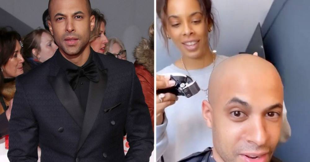 Rochelle Humes shaves husband Marvin's hair during lockdown – as pair reveal gender of their baby - ok.co.uk