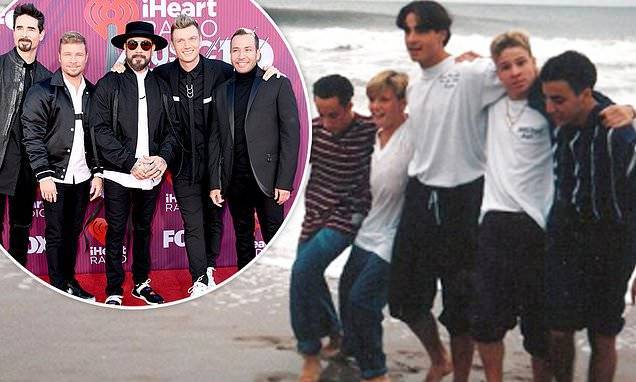 Howie Dorough - Nick Carter - Kevin Richardson - Brian Littrell - Backstreet Boys walk down memory lane with 1993 throwback photo as they celebrate 27th anniversary - dailymail.co.uk