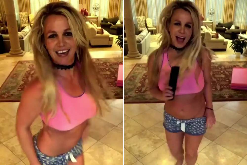 George Michael - Britney Spears displays her abs in pink crop top as she lip syncs to George Michael hit to battle ‘lockdown boredom’ - thesun.co.uk