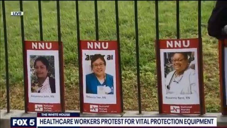 Nurses protest at White House to call attention to lack of PPE; honor those who died from COVID-19 - fox29.com - Washington - state Virginia - state Maryland