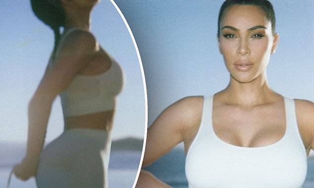 Kim Kardashian - Kanye West - Kim Kardashian shows off her abs in a bralette as the new SKIMS collection - dailymail.co.uk