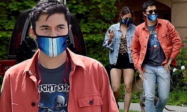 Rich Asians - Henry Golding - Liv Lo - Henry Golding looks dapper as he takes his dog for a walk during quarantine break with wife Liv Lo - dailymail.co.uk