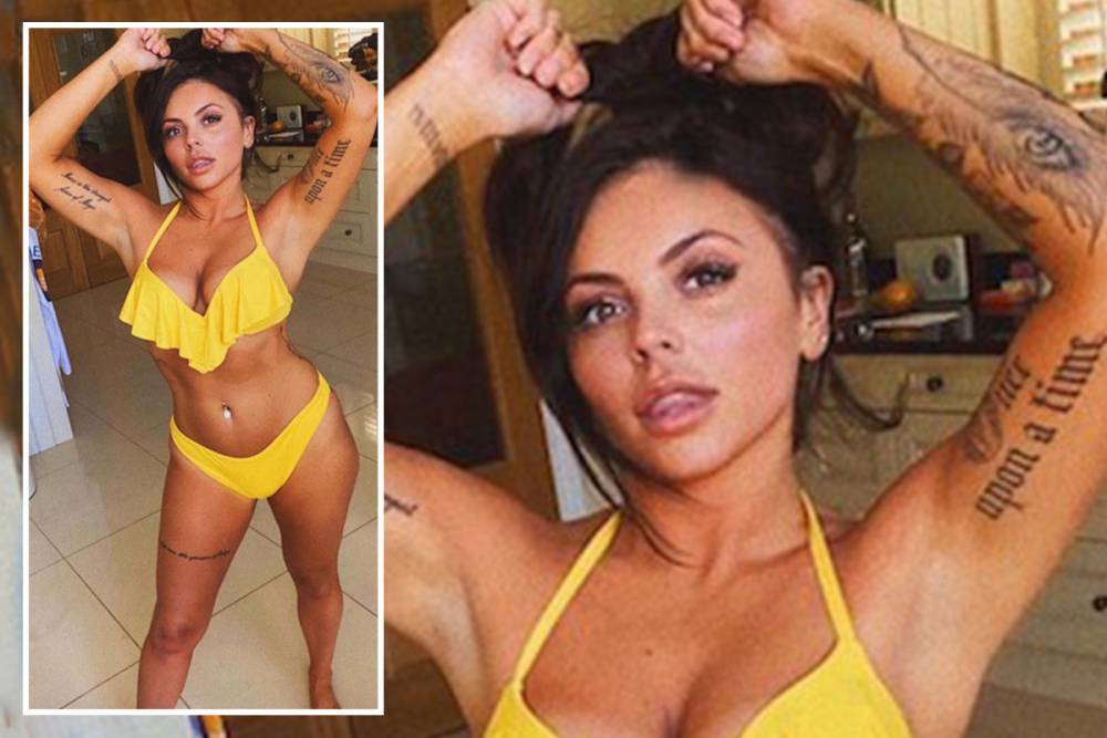 Jesy Nelson shows off her incredible body in a frilly yellow bikini as she poses in her kitchen - thesun.co.uk - Britain