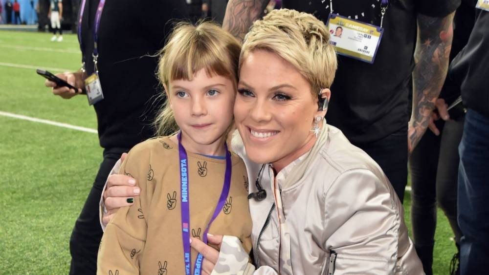 Carey Hart - Pink Poses in Matching Swimsuits With 8-Year-Old Daughter Willow - etonline.com