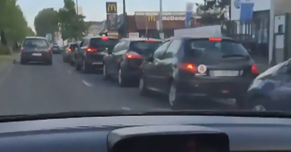 McDonald's fans queue for 3 hours as drive-thru opens after weeks of lockdown - mirror.co.uk - France - region Île-De-France