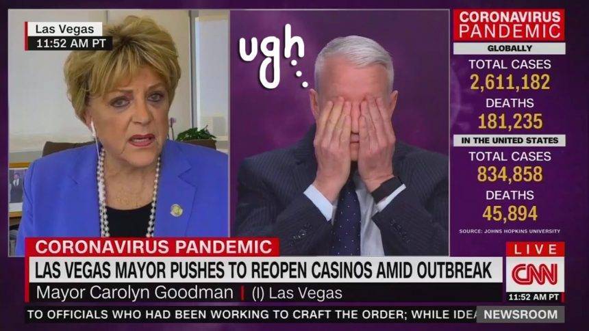 Steve Sisolak - Chris Cuomo - Carolyn Goodman - Anderson Cooper Calls Out Las Vegas Mayor For Being ‘Really Ignorant’ During Interview - perezhilton.com - city Las Vegas - state Nevada - county Anderson - county Cooper