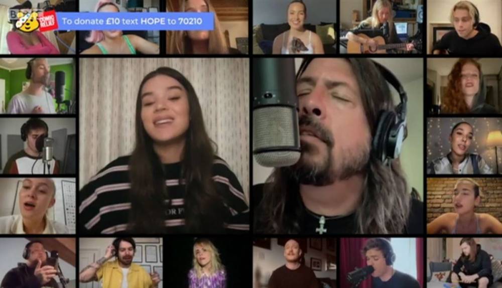 Chris Martin - Rita Ora - Ellie Goulding - Dave Grohl - Dermot Kennedy - Dave Grohl and Dua Lipa lead music stars in emotional rendition of It’s Times Like These for The Big Night In - thesun.co.uk