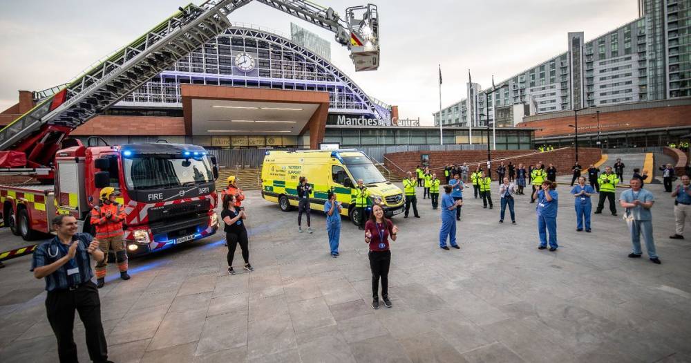 Moment NHS staff at Manchester's Nightingale coronavirus hospital join thousands in Clap for our Carers - manchestereveningnews.co.uk - city Manchester