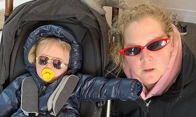 Amy Schumer - Amy Schumer shares photo of son Gene in puffer snowsuit and reflective shades - dailymail.co.uk - New York