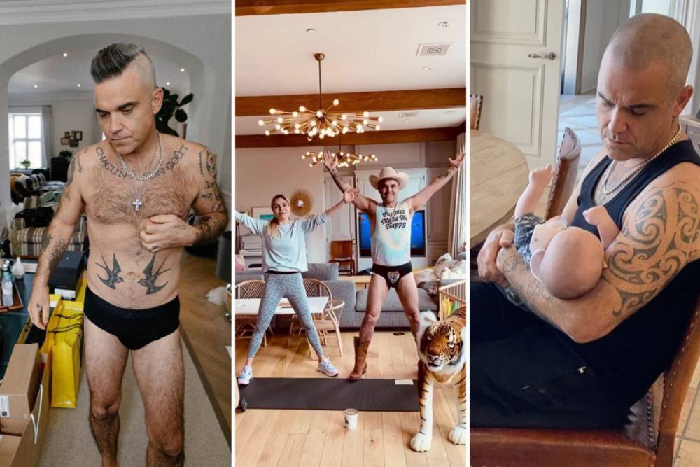 Inside Robbie Williams’ £26m Beverly Hills mansion with 22 bathrooms & swimming pool as he struts around in his pants - thesun.co.uk - Los Angeles
