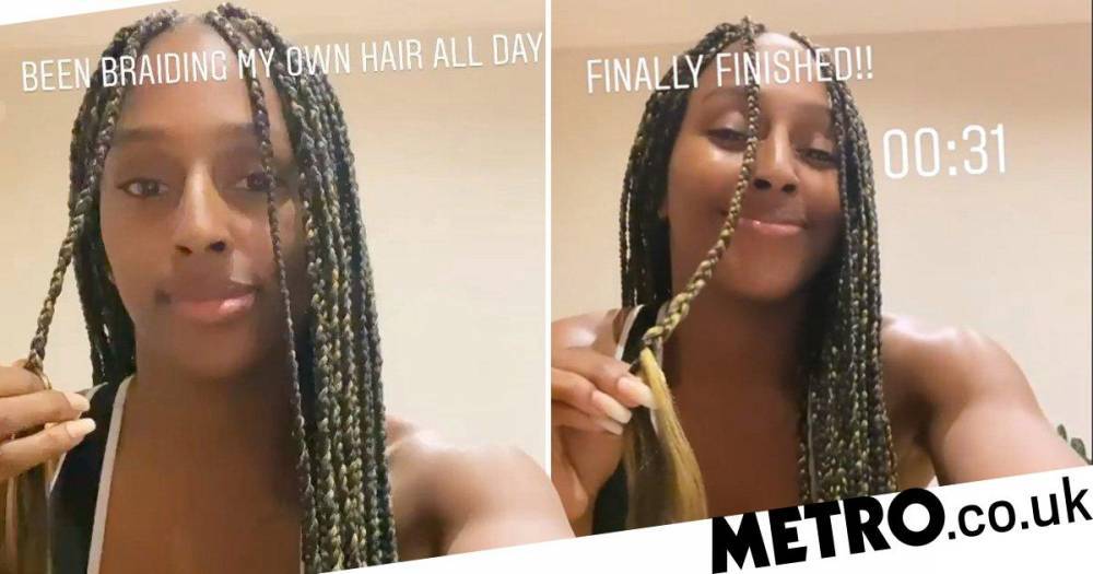 Alexandra Burke - Alexandra Burke shows off braiding skills in lockdown as she spends all day working on new style - metro.co.uk
