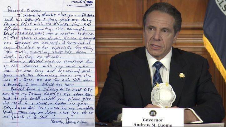 Andrew Cuomo - ‘Humanity at its best’: Elderly Kansas farmer mails N95 mask to NY governor for health care worker - fox29.com - New York - city New York - state New York - Albany, state New York - state Kansas
