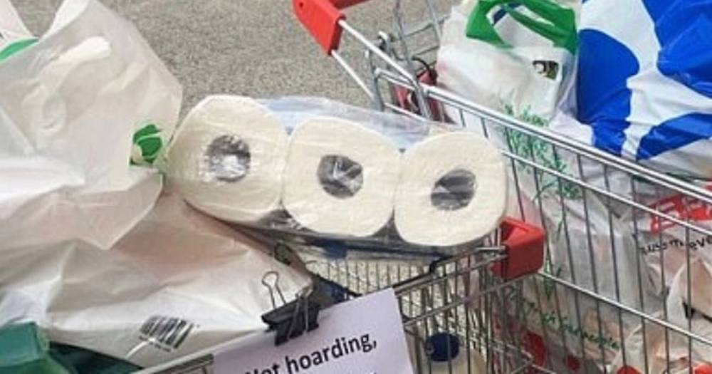 Mum sticks sign on supermarket trolley for 'rude' shoppers who accuse her of hoarding - mirror.co.uk - Australia