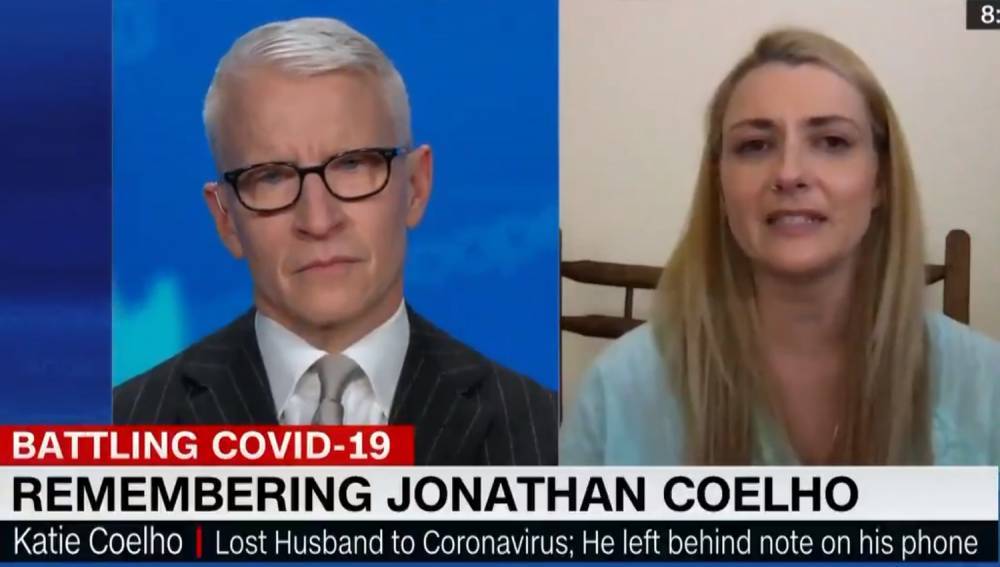 Jonathan Coelho - Anderson Cooper Tears Up While Interviewing Woman Whose Husband Died of Coronavirus at 32 - justjared.com - county Anderson - county Cooper