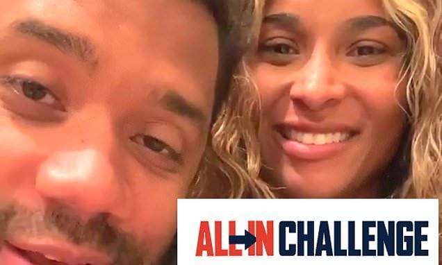 Russell Wilson - Michael Rubin - Ciara Wilsonа - Ciara and Russell Wilson's All In Challenge auction for COVID-19 relief closes at a whopping $240K - dailymail.co.uk - Usa - city Seattle