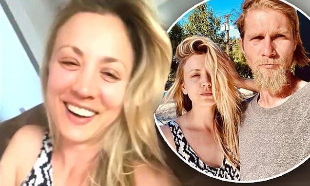 Kaley Cuoco - Kaley Cuoco and husband Karl Cook are the picture of quarantine bliss as they lounge at new mansion - dailymail.co.uk - Los Angeles