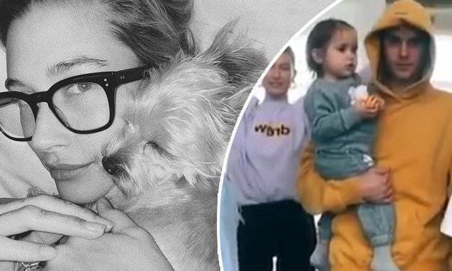 Justin Bieber - Justin Bieber marvels over wife Hailey and dog Oscar...after doing TikTok challenge with his sisters - dailymail.co.uk - Canada