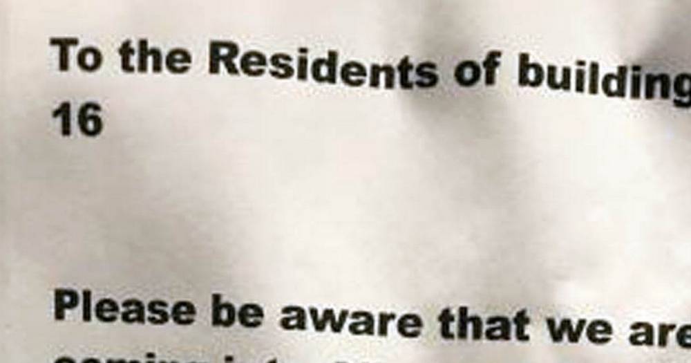 Furious mum slams coronavirus note about coughing and sneezing left in flat lift - mirror.co.uk