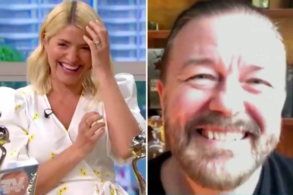 Holly Willoughby - Phillip Schofield - Ricky Gervais - Ricky Gervais mocks This Morning’s Spin to Win game and asks if Holly and Phil make up the show as they go along - thesun.co.uk