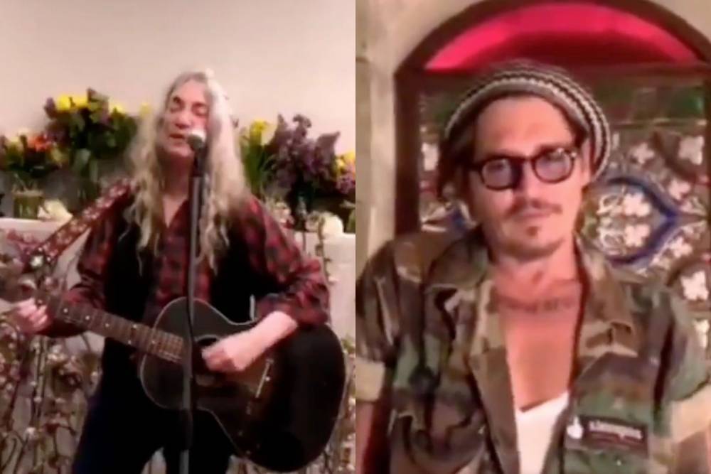 Michael Stipe - John Lennon - Johnny Depp - Patti Smith - Patti Smith Sings Birthday Song For Johnny Depp During Earth Concert - etcanada.com