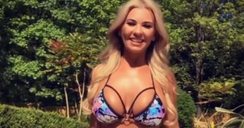 Christine McGuinness bares killer cleavage as she erupts from barely-there bikini - dailystar.co.uk