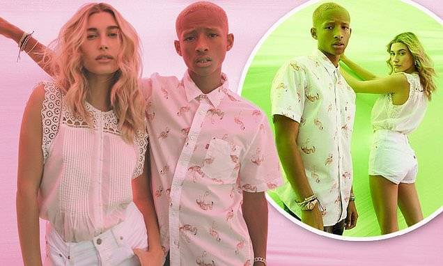 Jaden Smith - Will Smith - Jada Pinkett Smith - Justin Bieber - Hailey Bieber - Jada Pinkett - Hailey Bieber poses up a storm in denim shorts for new Levi's campaign with pal Jaden Smith - dailymail.co.uk - Canada