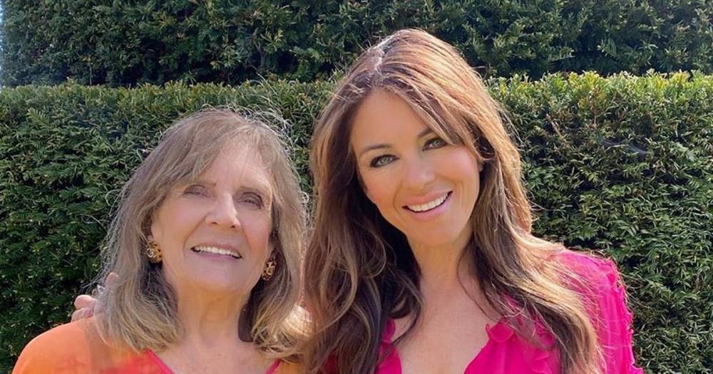 Liz Hurley dons plunging top as she poses with mum before sizzling bikini exposé - dailystar.co.uk - county Power - Austin, county Power