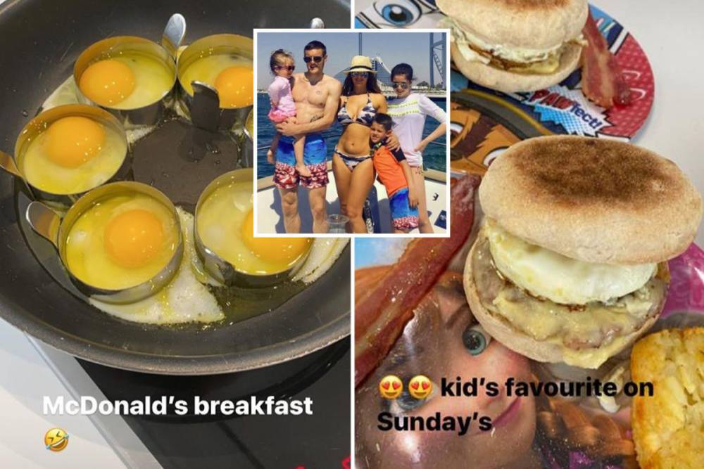Becky Vardy recreates sausage and egg McMuffin McDonald’s breakfast for her family at home in lockdown - thesun.co.uk - Britain - Ireland