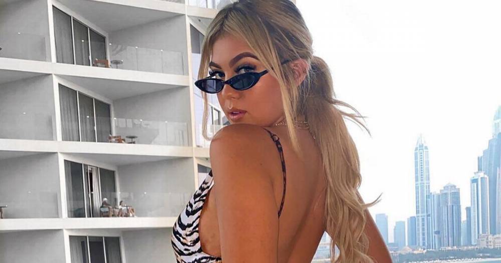 Belle Hassan - Love Island's Belle Hassan flashes bodacious booty in sizzling thong swimsuit - dailystar.co.uk - Britain - city Dubai