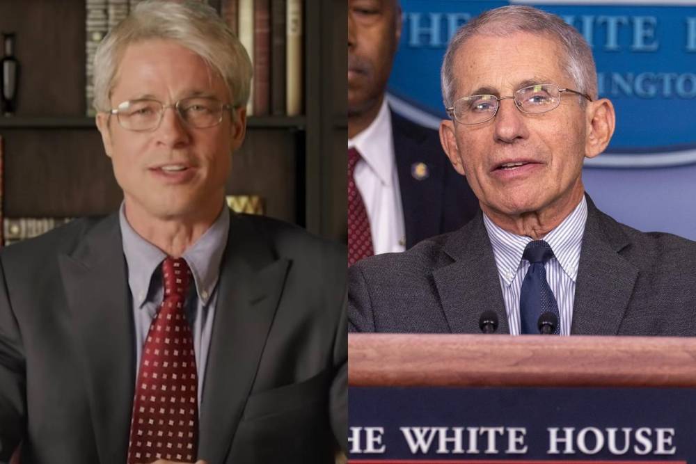 Anthony Fauci - Brad Pitt - Good News - Good News, Dr. Fauci Approves of Brad Pitt's Saturday Night Live Impersonation of Him - tvguide.com