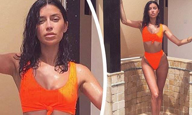 WAGS star Nicole Williams English poses in her own swimwear line - dailymail.co.uk - Britain - Los Angeles - county Williams