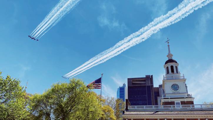 Thunderbirds, Blue Angels perform flyover in honor of frontline workers above Philadelphia, Trenton - fox29.com - city New York - state New Jersey - Philadelphia - city Newark - city Trenton